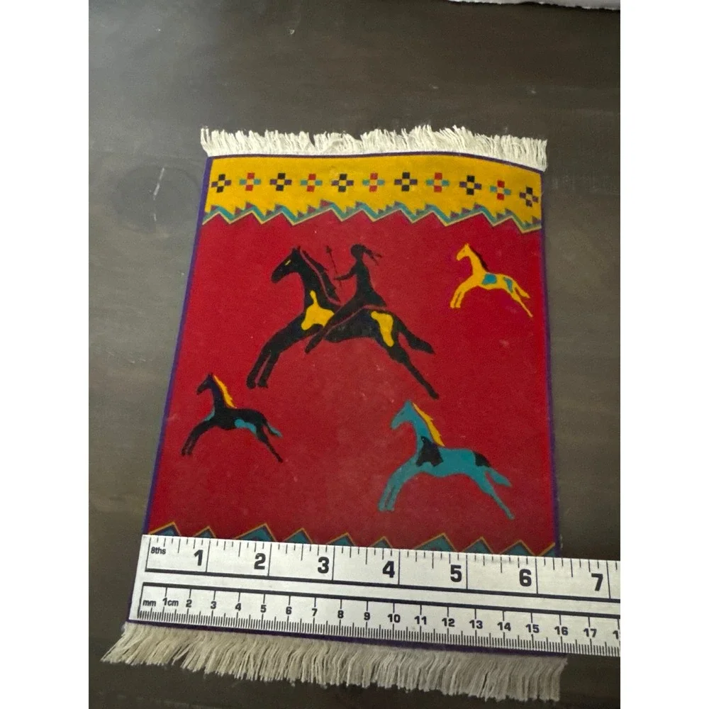 Pendleton MouseRug Southwestern Horse Rider Mouse Pad Red Tribal Western 7x9